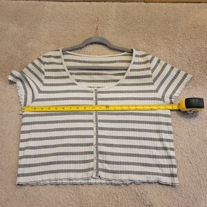 American Eagle Outfitters Black and White Striped Top